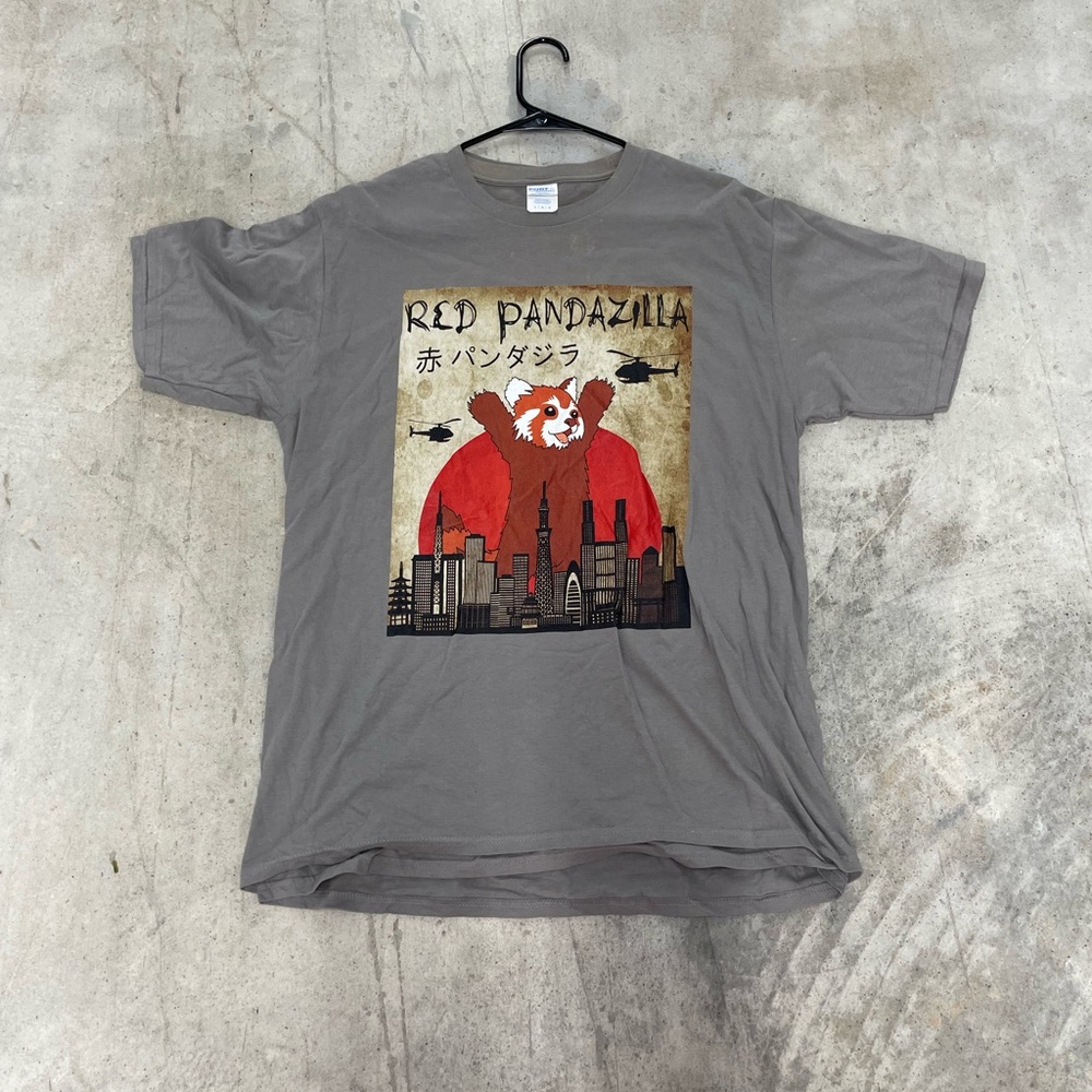 Gildan Gray Red Pandazilla Tee
